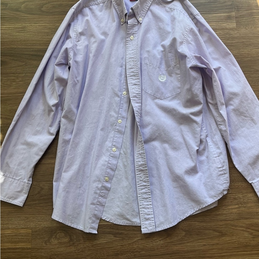 Chaps Men's Light Purple Button-Down Shirt Size Medium